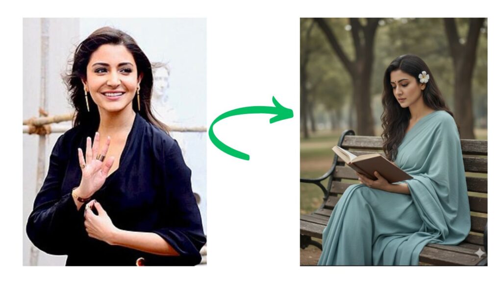 Blue Saree Prompt for Trending AI Saree