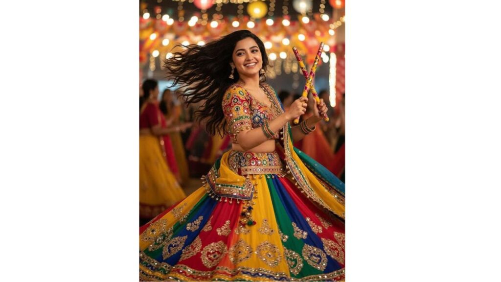 Dandiya Night AI Prompt, Radha Rani Garbha AI Photo Editing Prompt, along with the Garbha Style images Prompt for Gemini