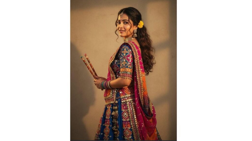 Dandiya Night AI Prompt, Radha Rani Garbha AI Photo Editing Prompt, along with the Garbha Style images Prompt for Gemini